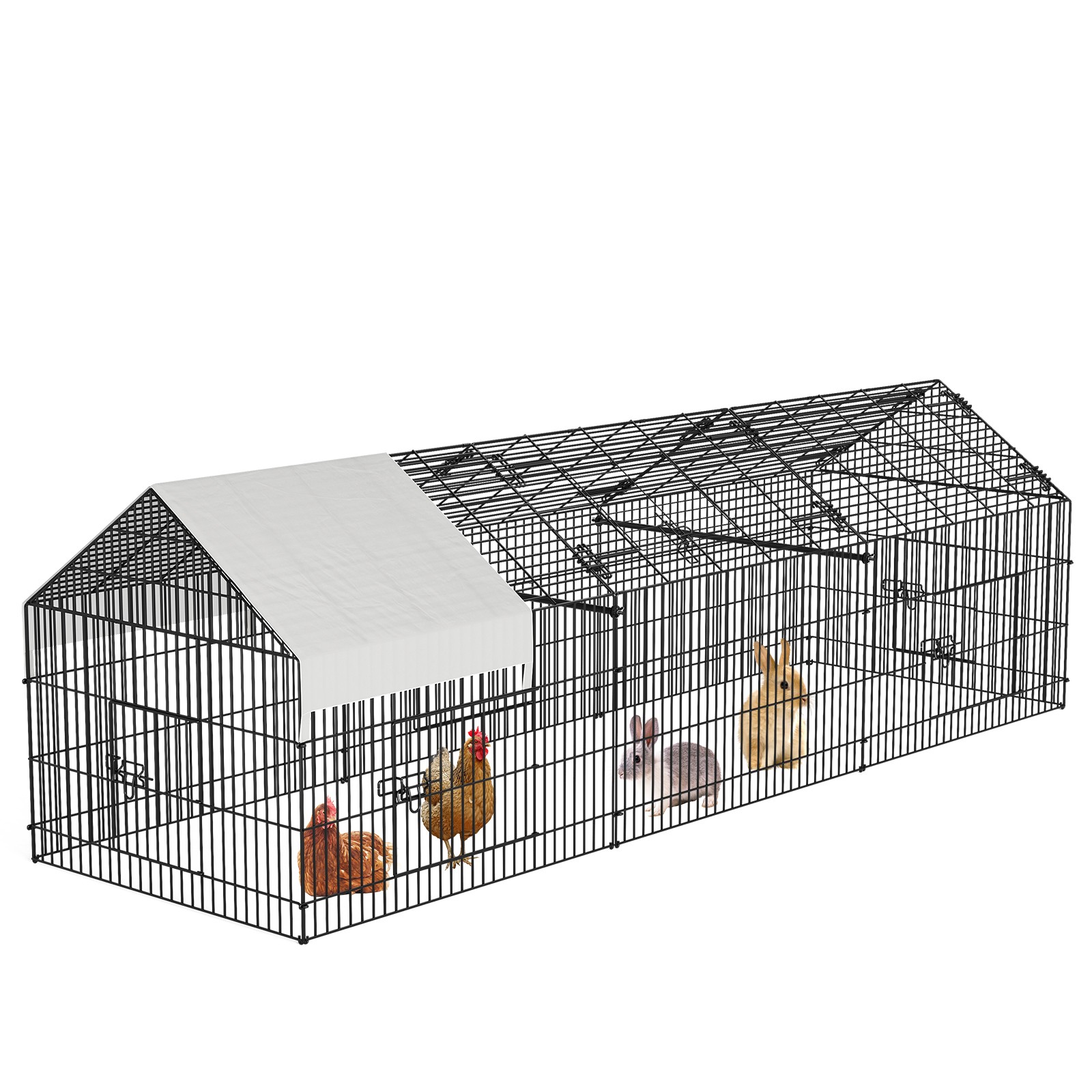 130" X 40" Metal Chicken Coop Chicken Run Backyard Hen House...