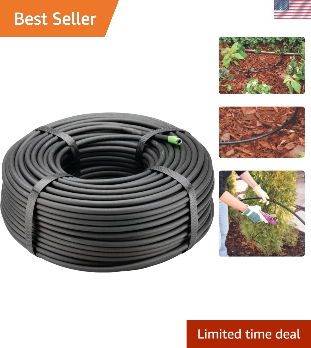 T22-250S Black Drip Tubing - UV-Resistant, Kink-Free Flexibi...