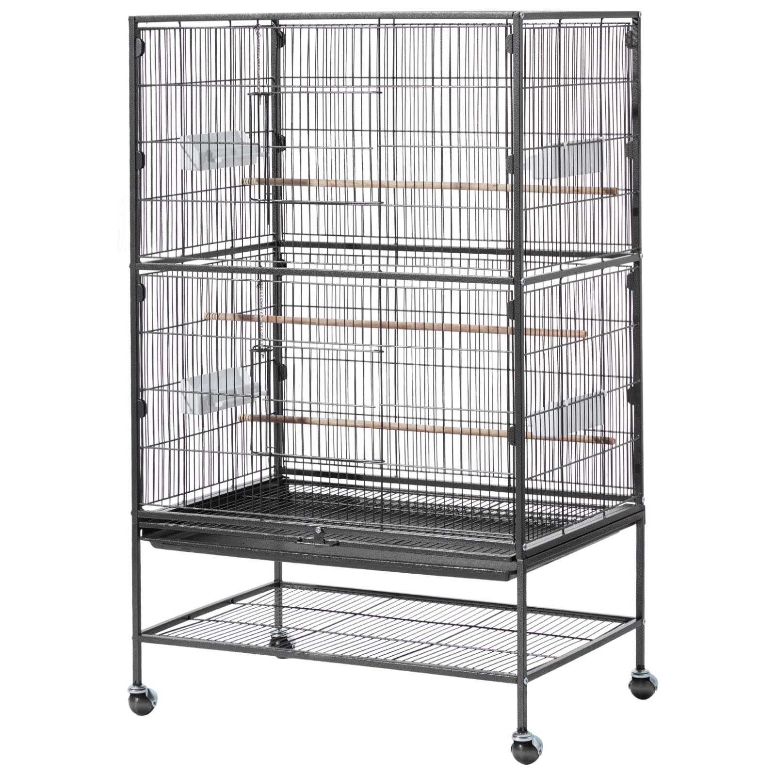 Uimoso Bird Flight Cage 31.5 x 20.5 x 52" Wrought Iron With...