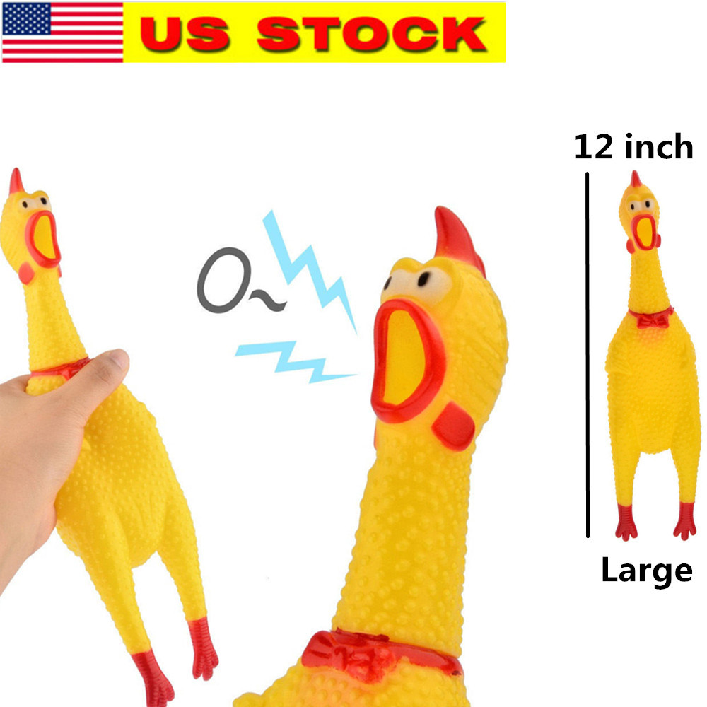 Fun Rubber Chicken Screaming Toy for Large Dogs