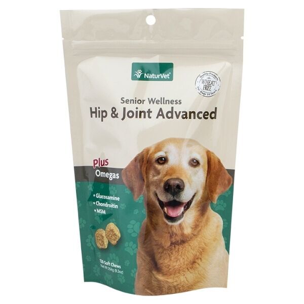NaturVet Senior Dog Hip & Joint Advanced Plus Omega Soft Che...