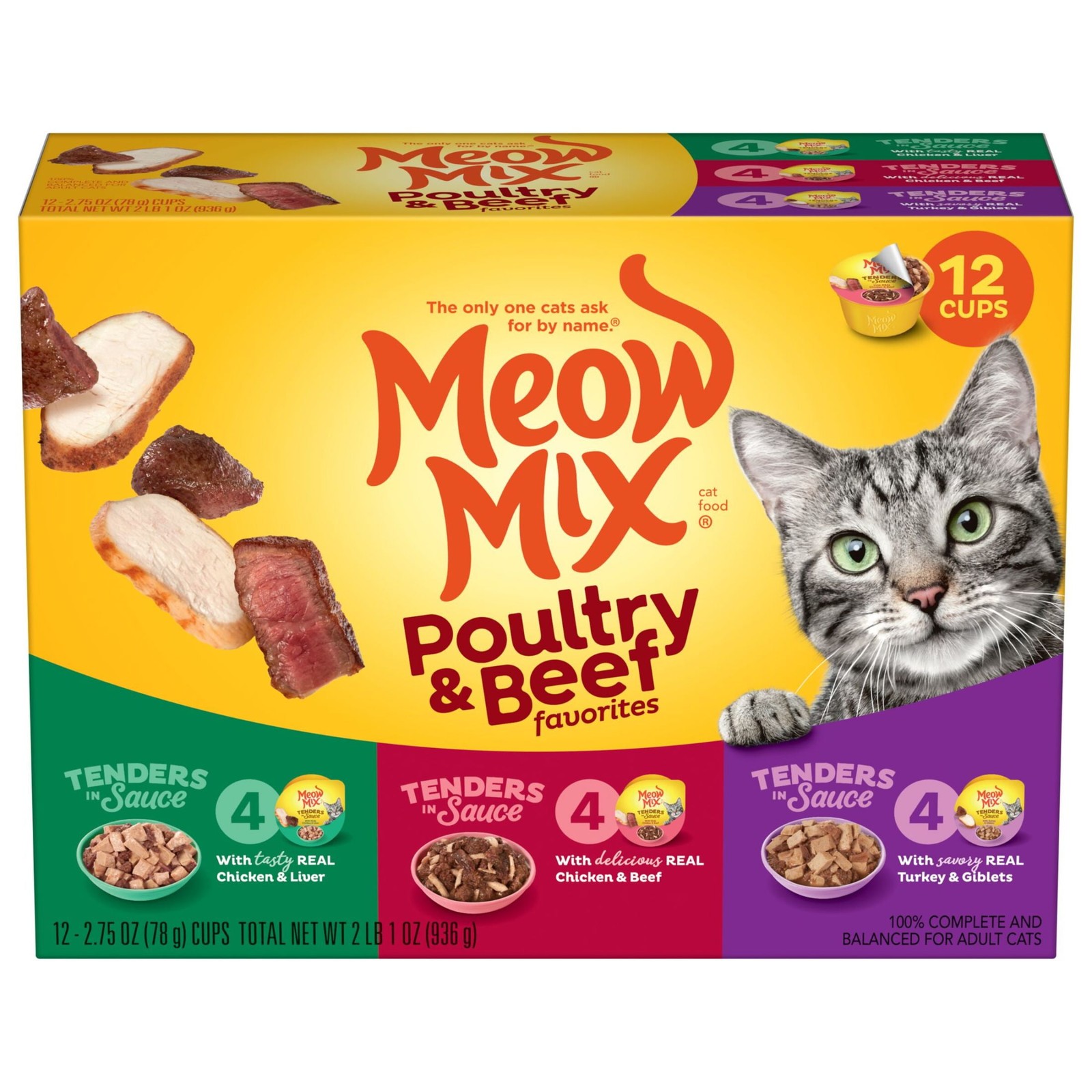 Meow Mix Tender Favorites Poultry & Beef Variety Pack Wet Ca...