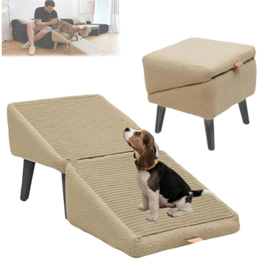 Foldable Dog Ramp - Multi-Functional Heavy Duty Pet Staircas...