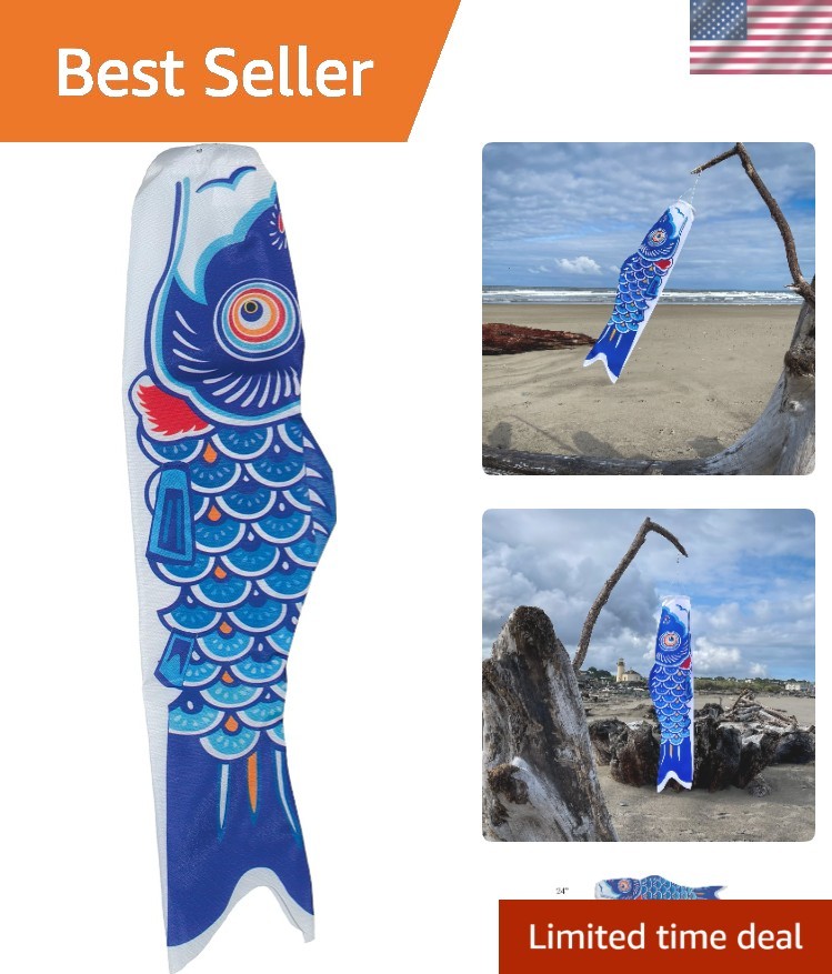 Koi Fish Windsock - 36-Inch Blue