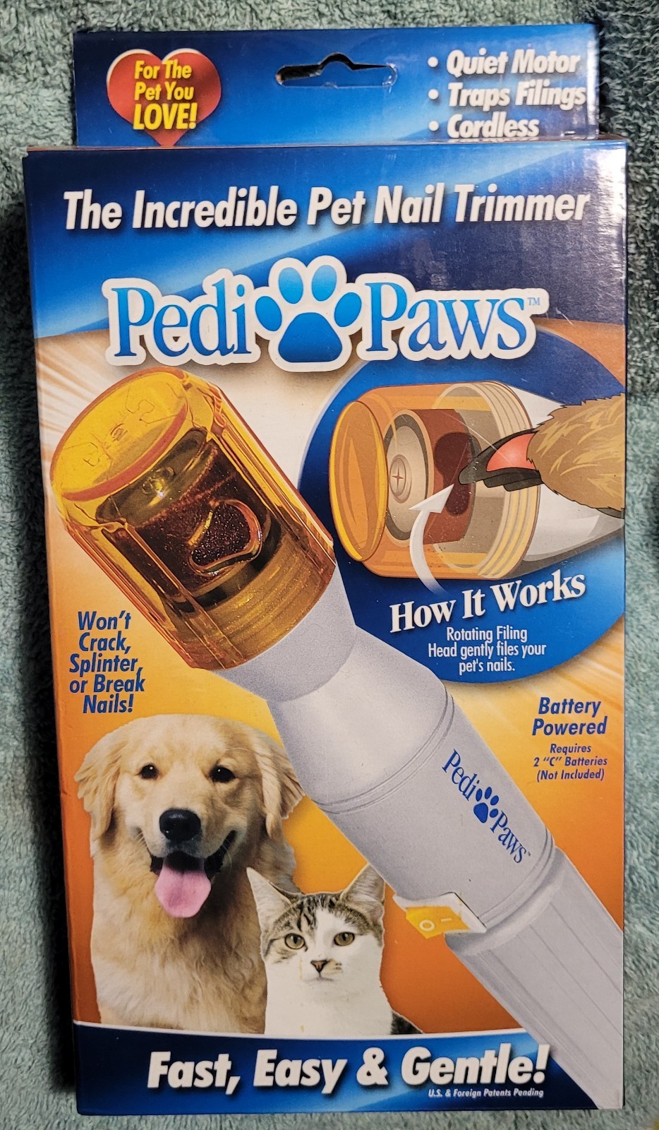 PediPaws Pet Nail Trimmer for Dogs & Cats - Battery Operated