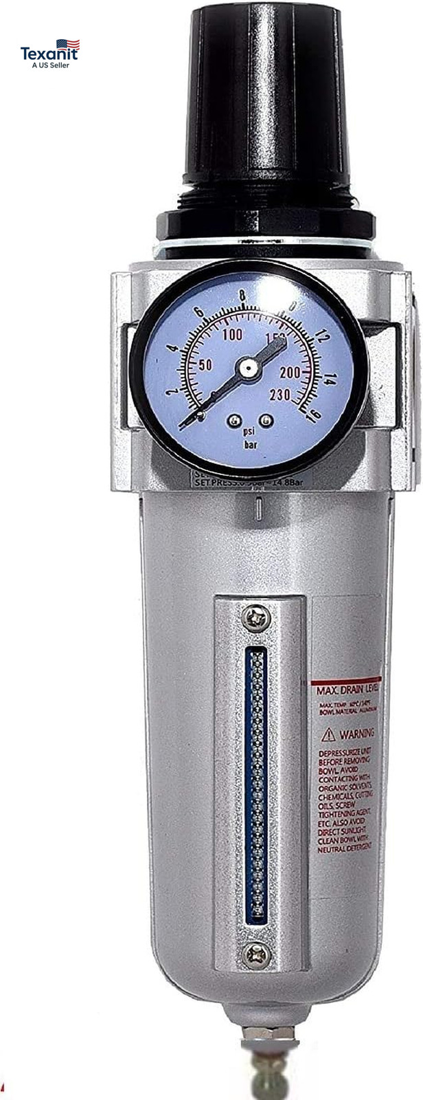 Air Pressure Regulator & Filter Combo Compressor 3/4" With G...