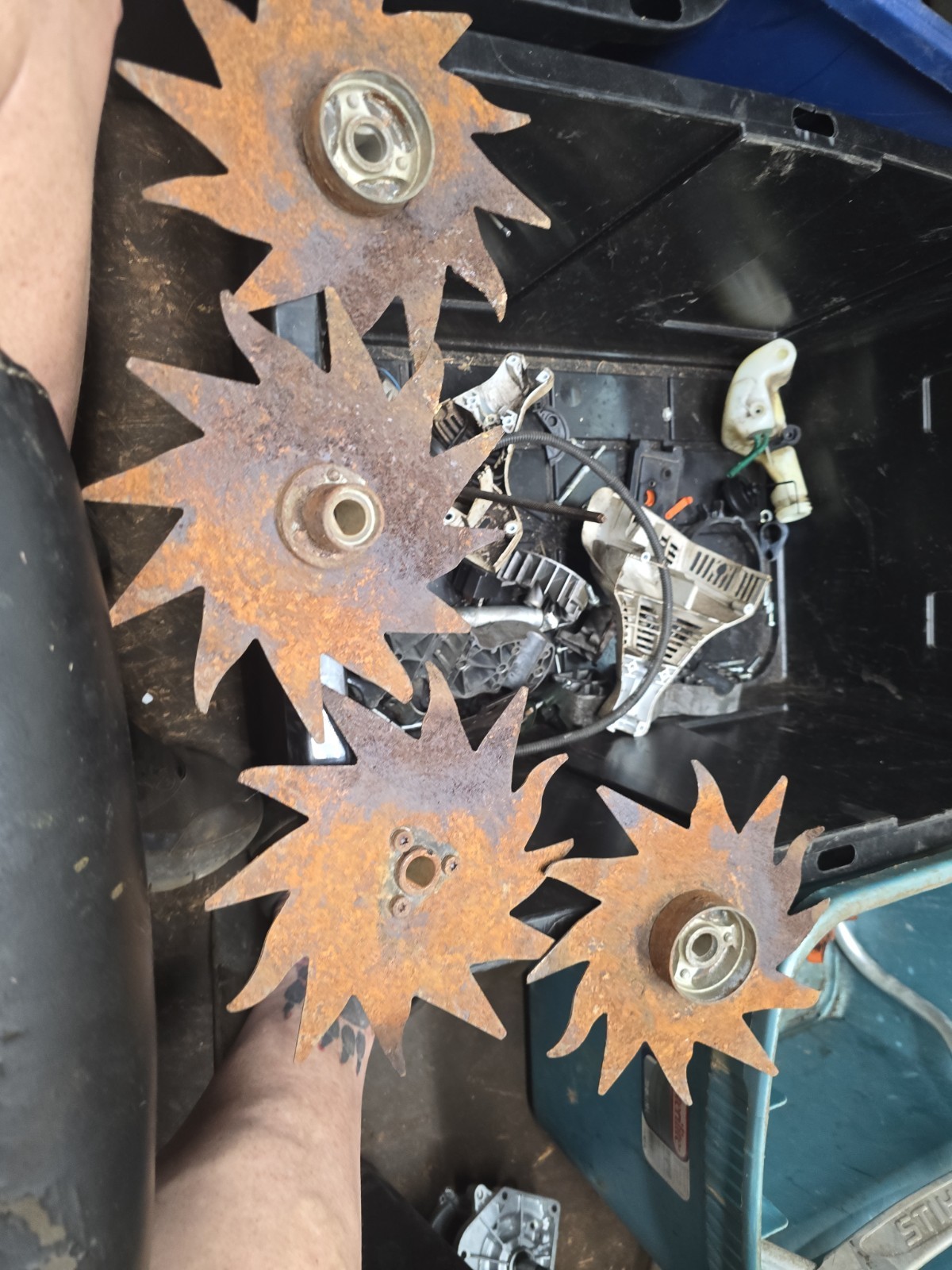 Stihl MM55 Tiller Set (4 Tines + Adapters)