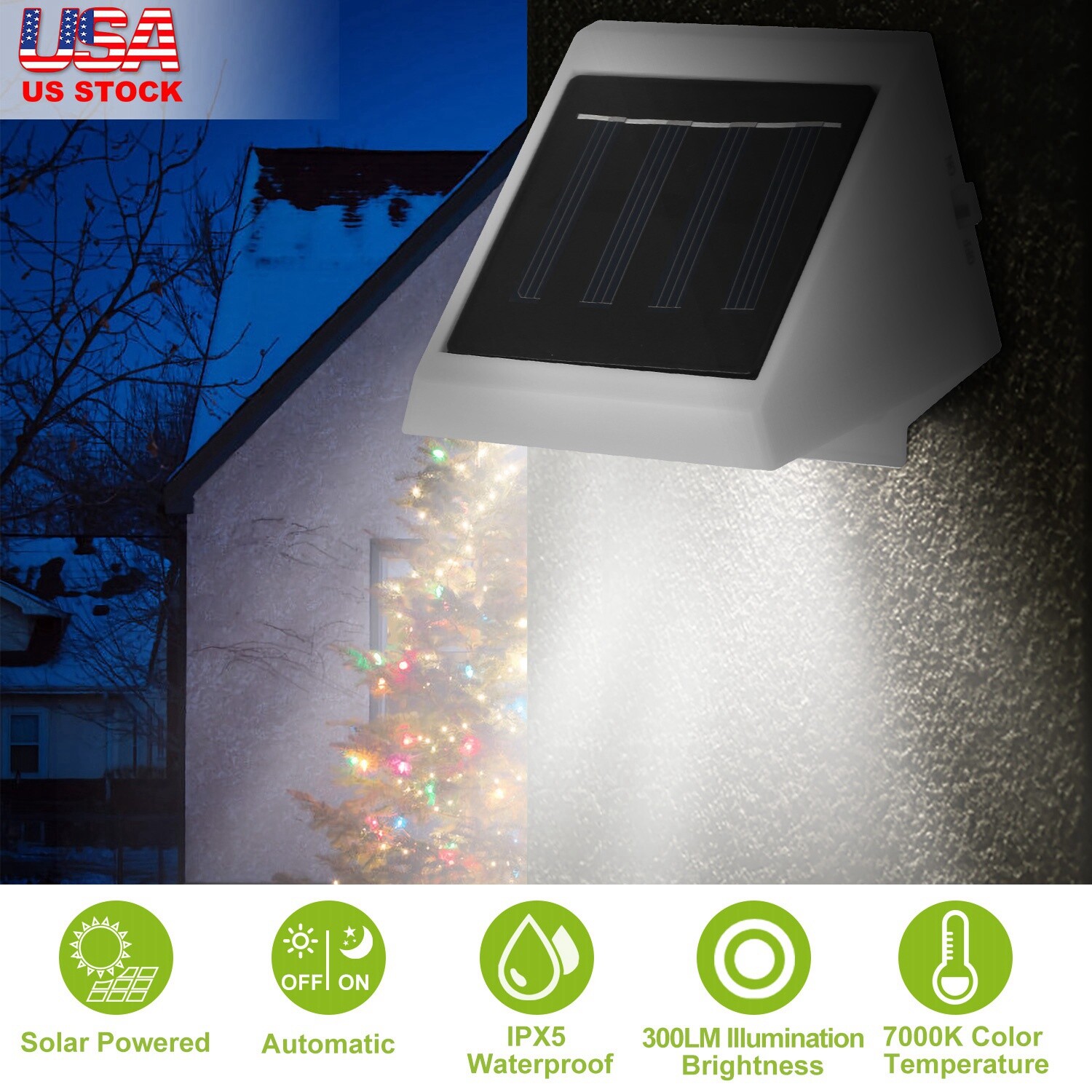 Solar Powered Outdoor Waterproof Garden Stairs Security Lamp