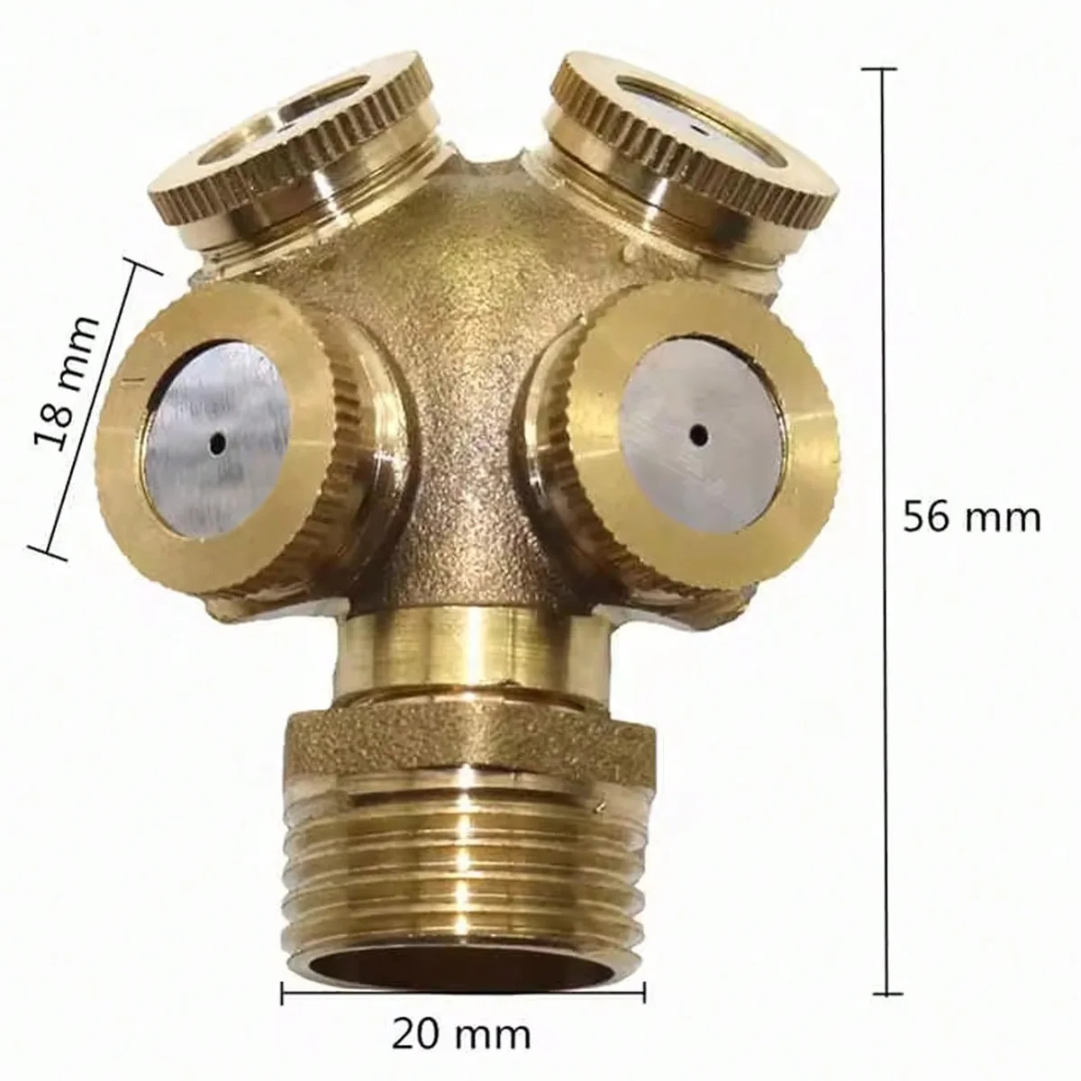 Adjustable Brass Garden Sprinkler Nozzle Set - 4 Hole Fittin...
