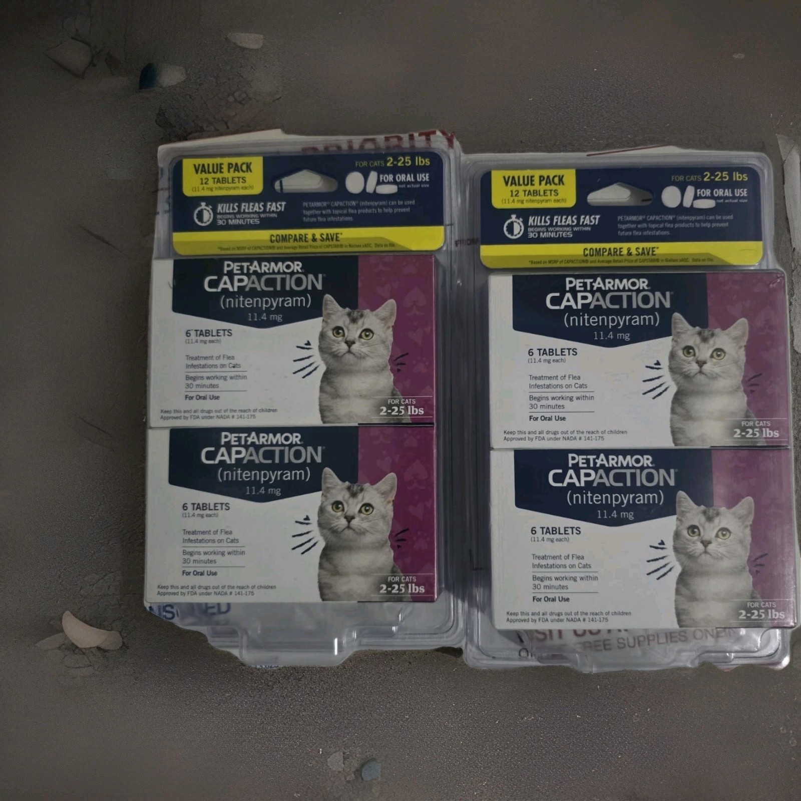 PetArmor CapAction (Nitenpyram) 11.4mg Cats 2-25lb 24 Tabs