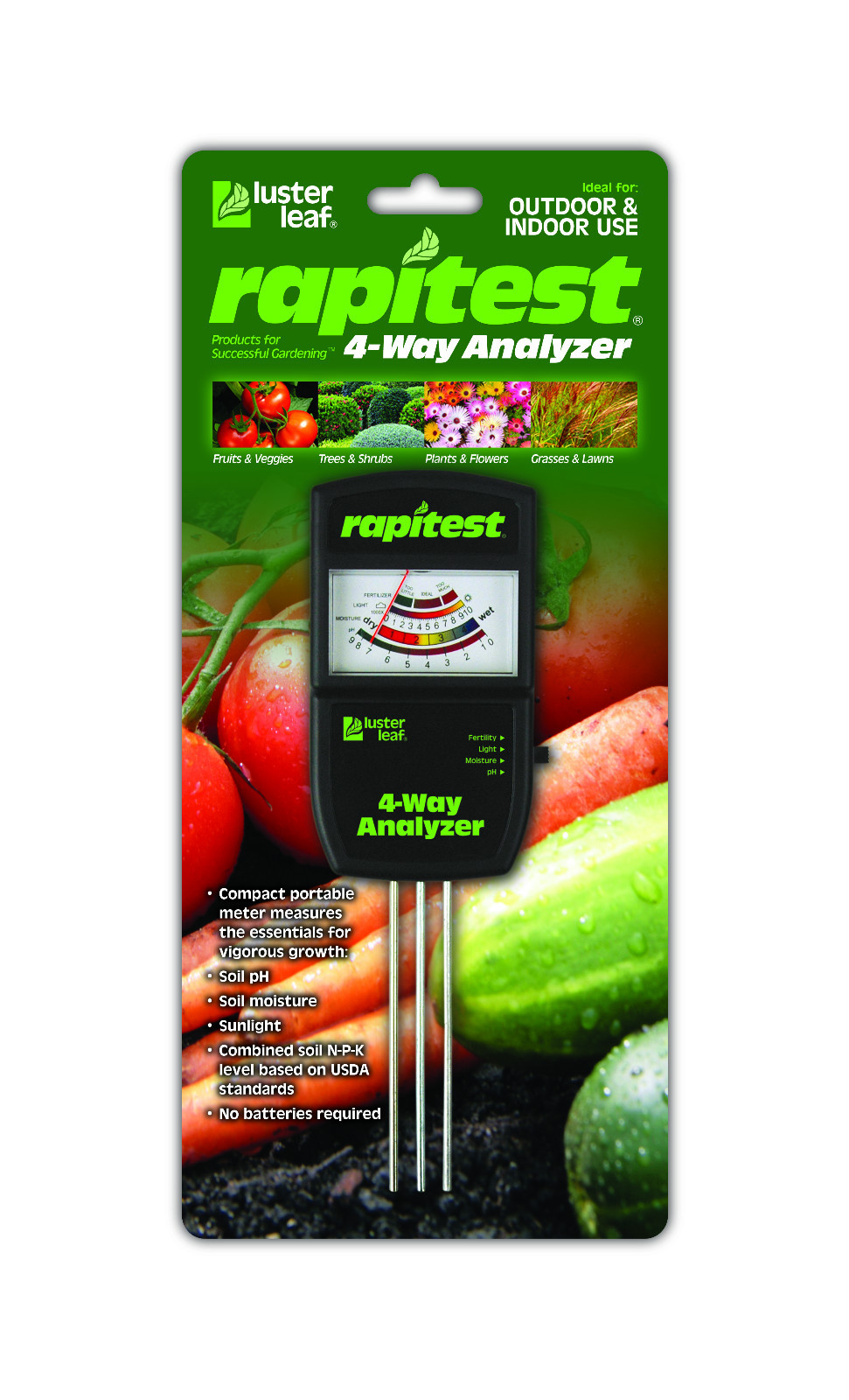 Rapist Soil pH & Nutrient Tester for Lawn Garden Testing