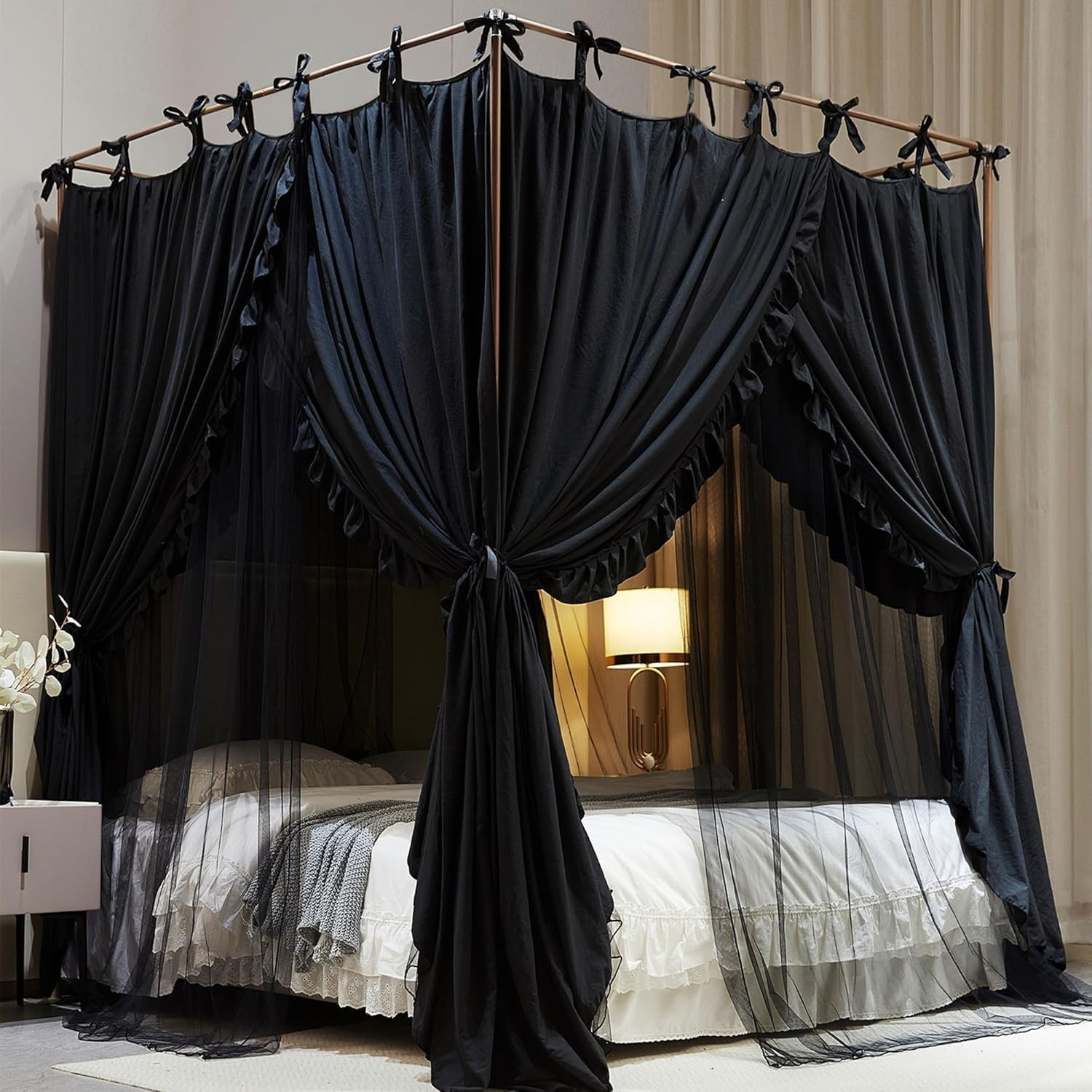 Curtain Bed Canopy Double Layer Cozy Mosquito Net