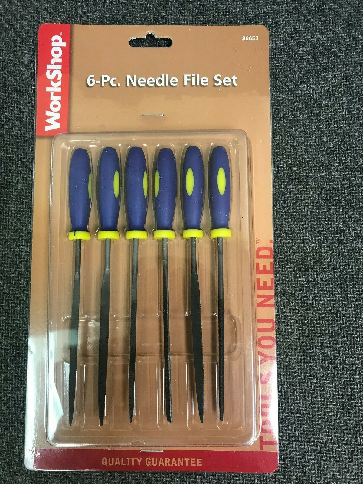 Coarse Cut Needle File Set 6pc 6" Plastic Handle