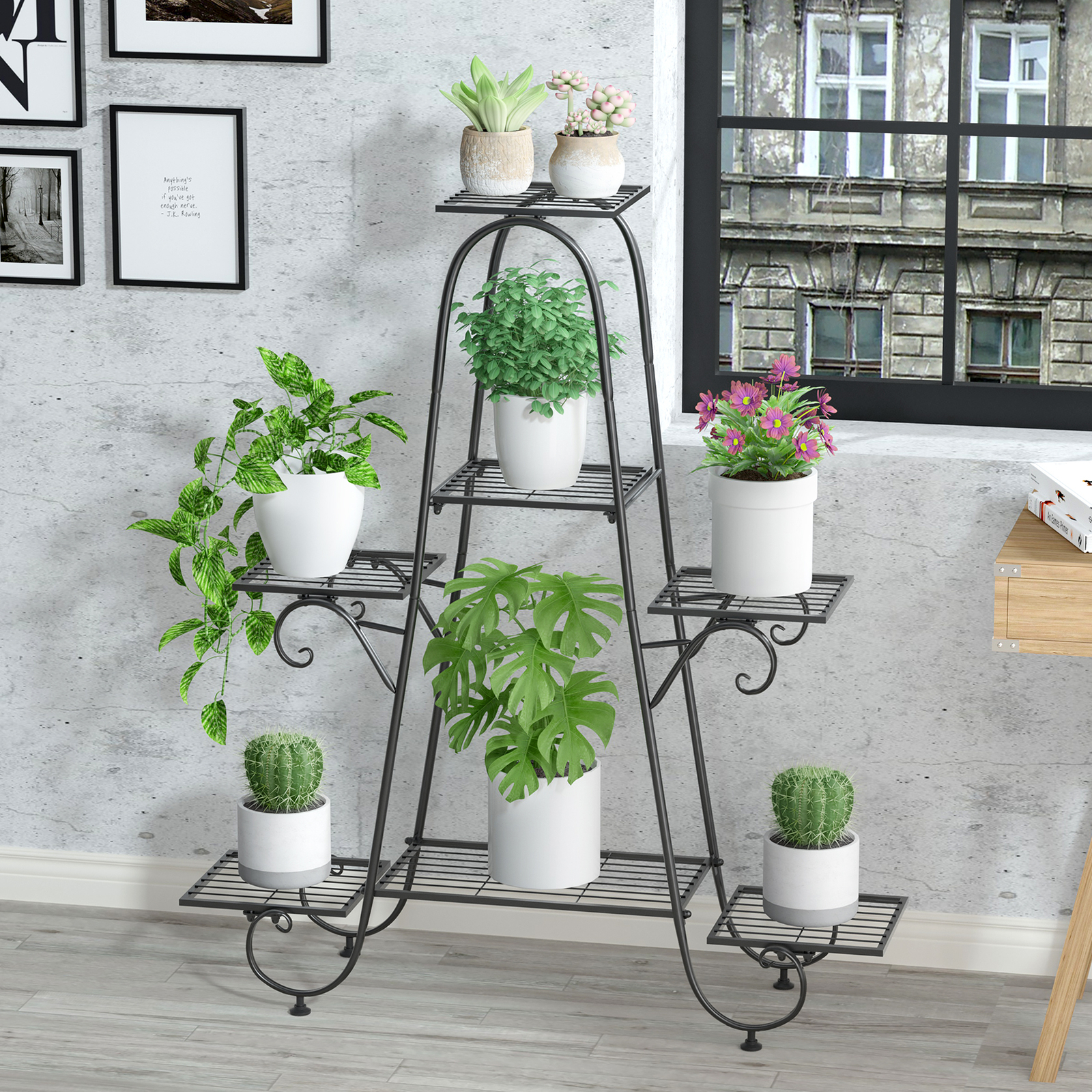 "Metal 7-Tier Plant Stand - Home Garden"