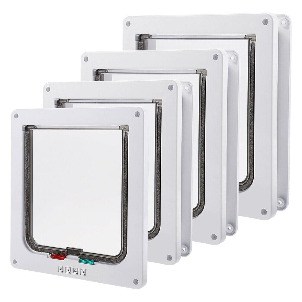 Pet Cat Puppy Dog Magnetic 4-Way Locking Flap Door With ABS...