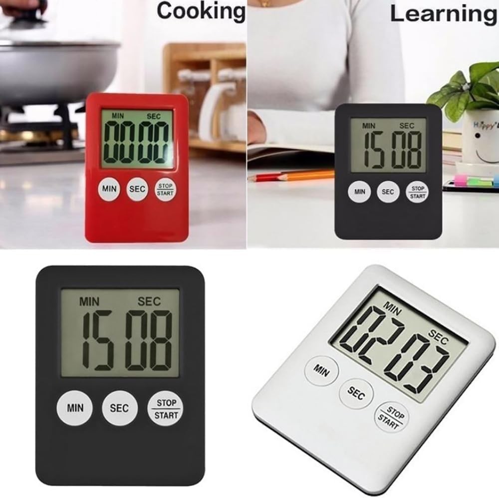 Loud Alarm Digital Kitchen Timer with Large LCD, Magnetic