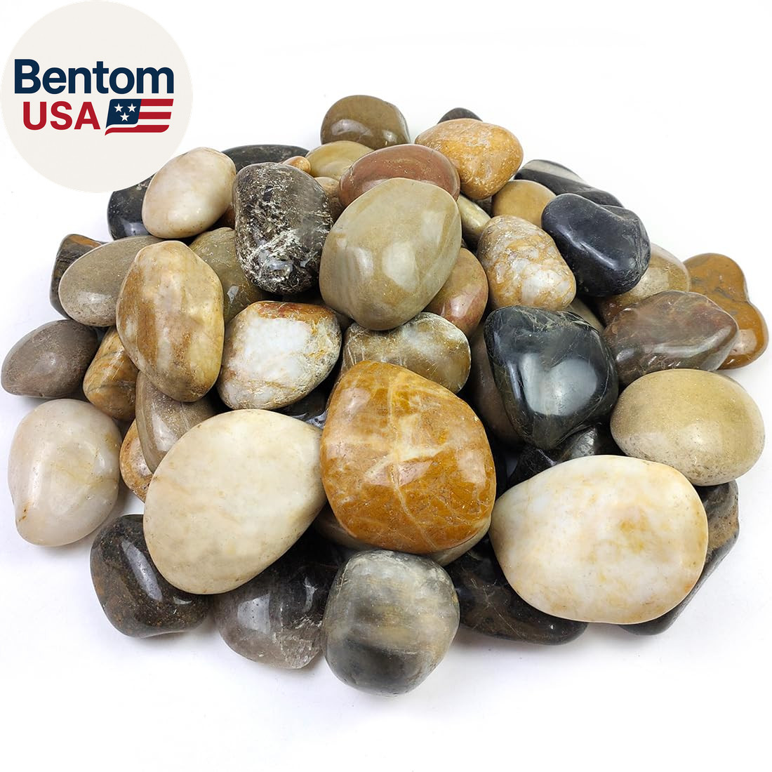 Natural River Rocks - 40 lbs, 3 to 4 Inch Decorative Garden...