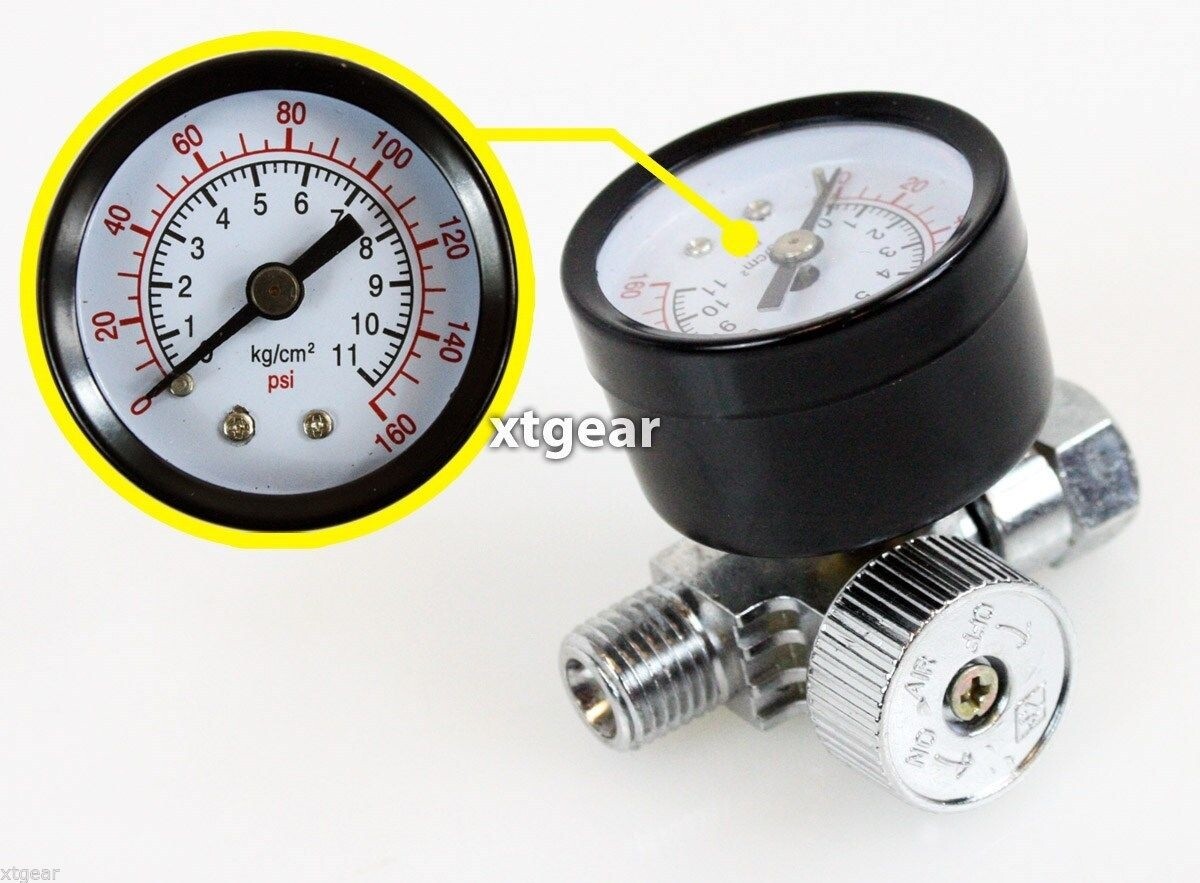 Air Regulator with 160 PSI Pressure Gauge, In-Line Spray Gun...