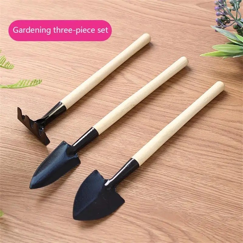Wood Handle Planting Garden Tool Set Home Gardening Kit