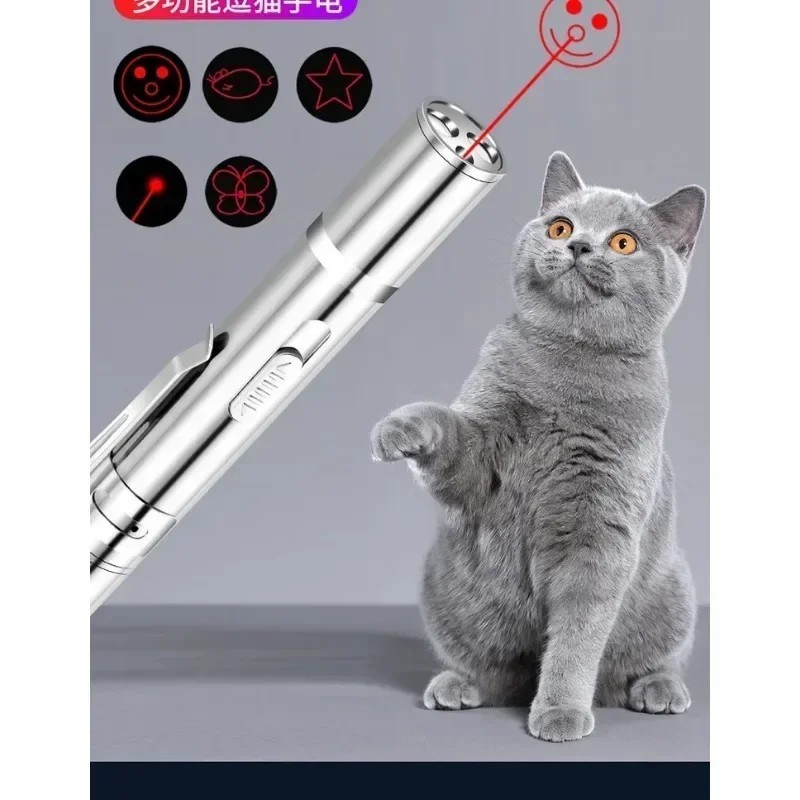 Cat Laser Pointer USB Rechargeable UV LED Flashlight Pet Toy