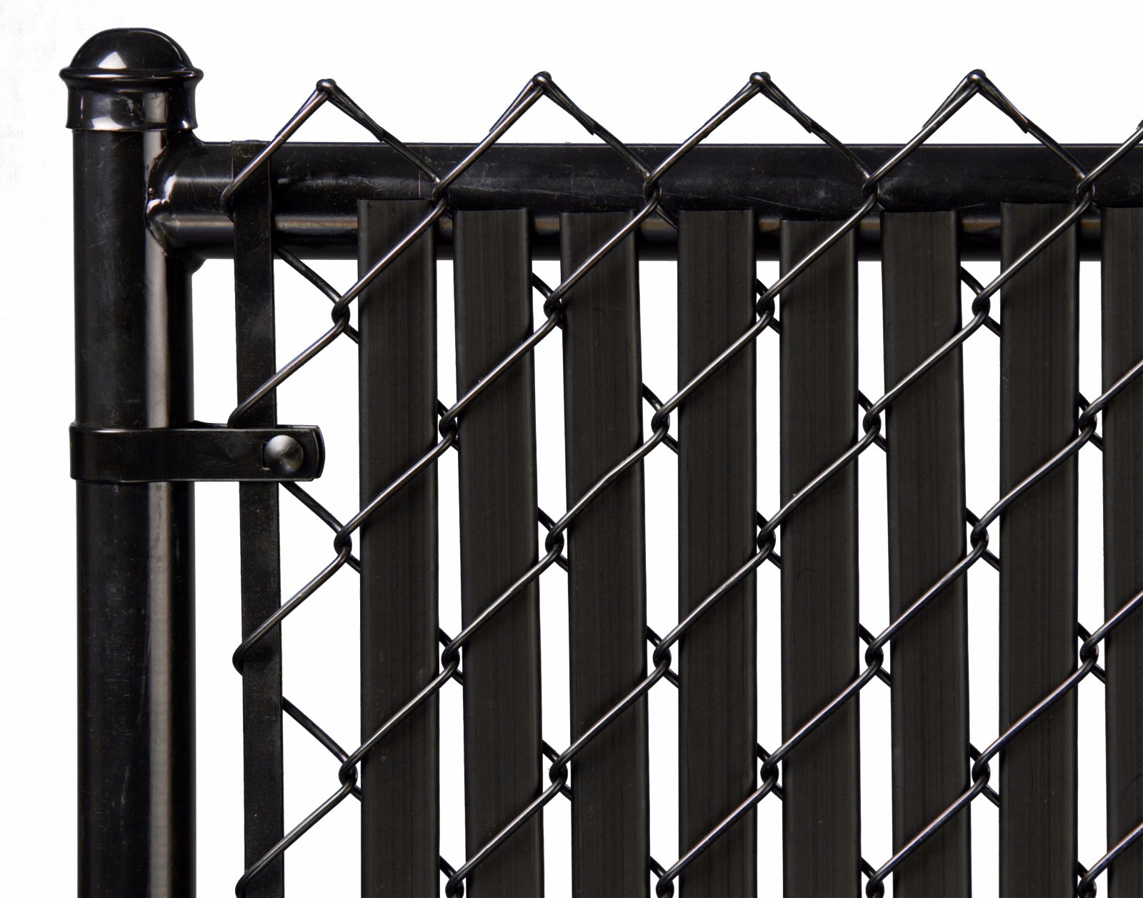 Chain Link Privacy Slat - Black, 6ft High Fence Bottom Lock