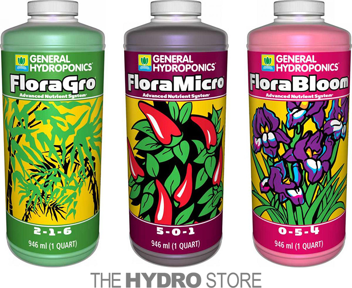 General Hydroponics Flora Series FloraGro FloraBloom FloraMi...
