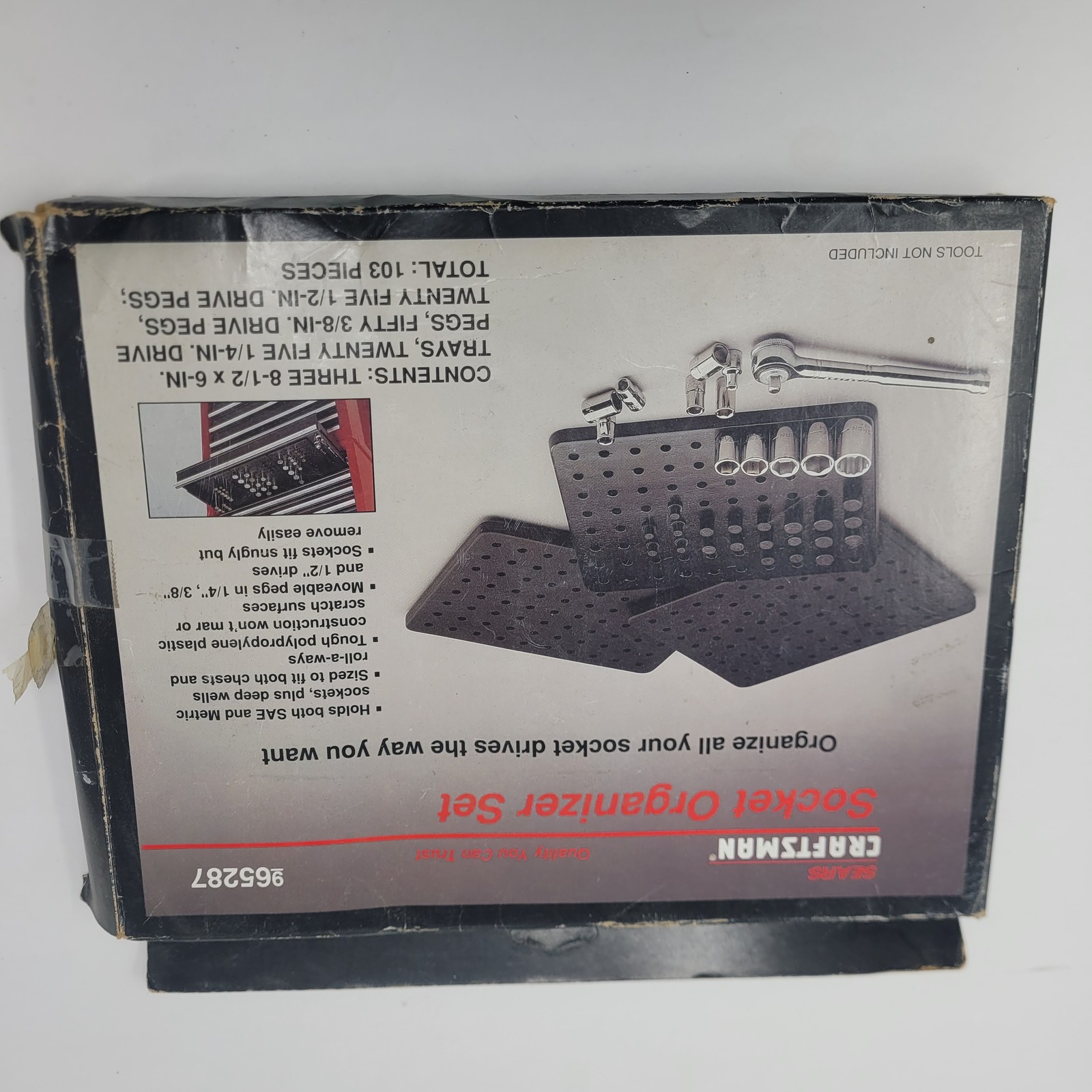 Craftsman 965287 Socket Organizer Set 103 Pieces Trays Pegs...