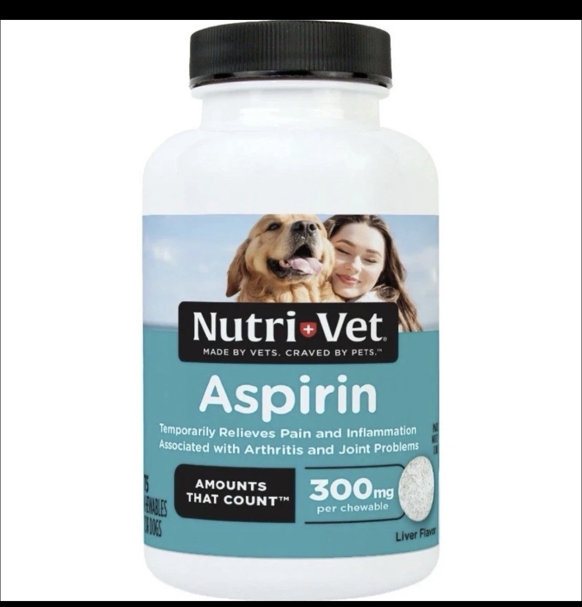 Nutri-Vet Aspirin Chewables for Large Dogs - 75 Count Pack