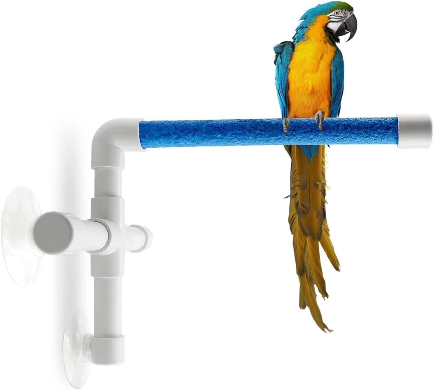 Bird Shower Perch With Suction Cup, Parrot Window Perch Stan...