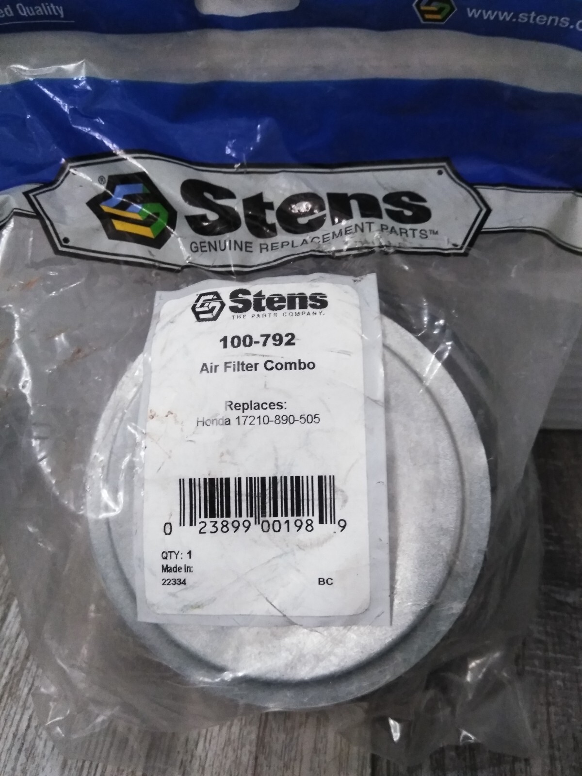 Stens 100-792 Air Filter Kit for Honda 17210-890-505