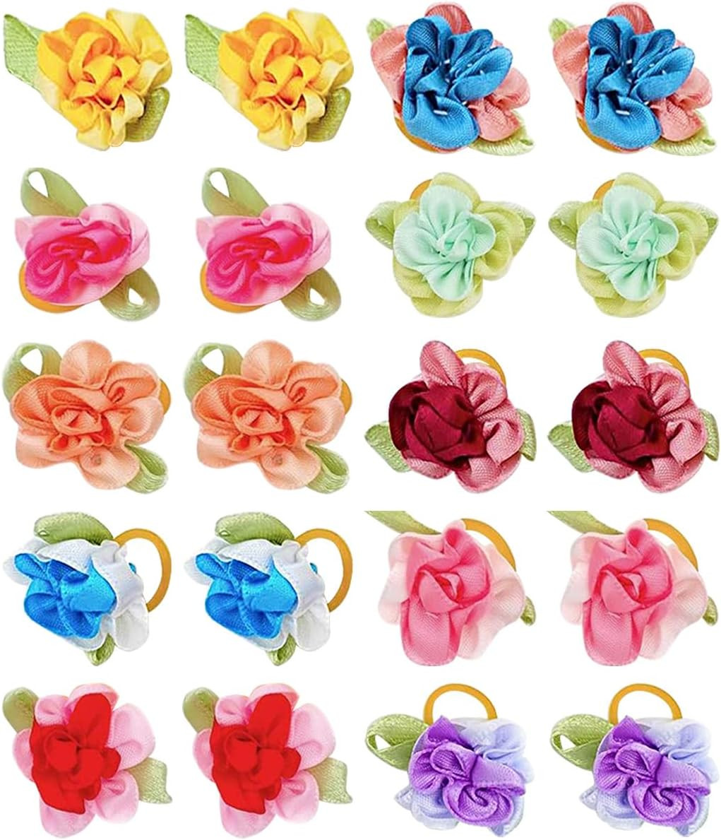 Pet Dog Hair Bows for Cats & Puppies Assorted Variety Set