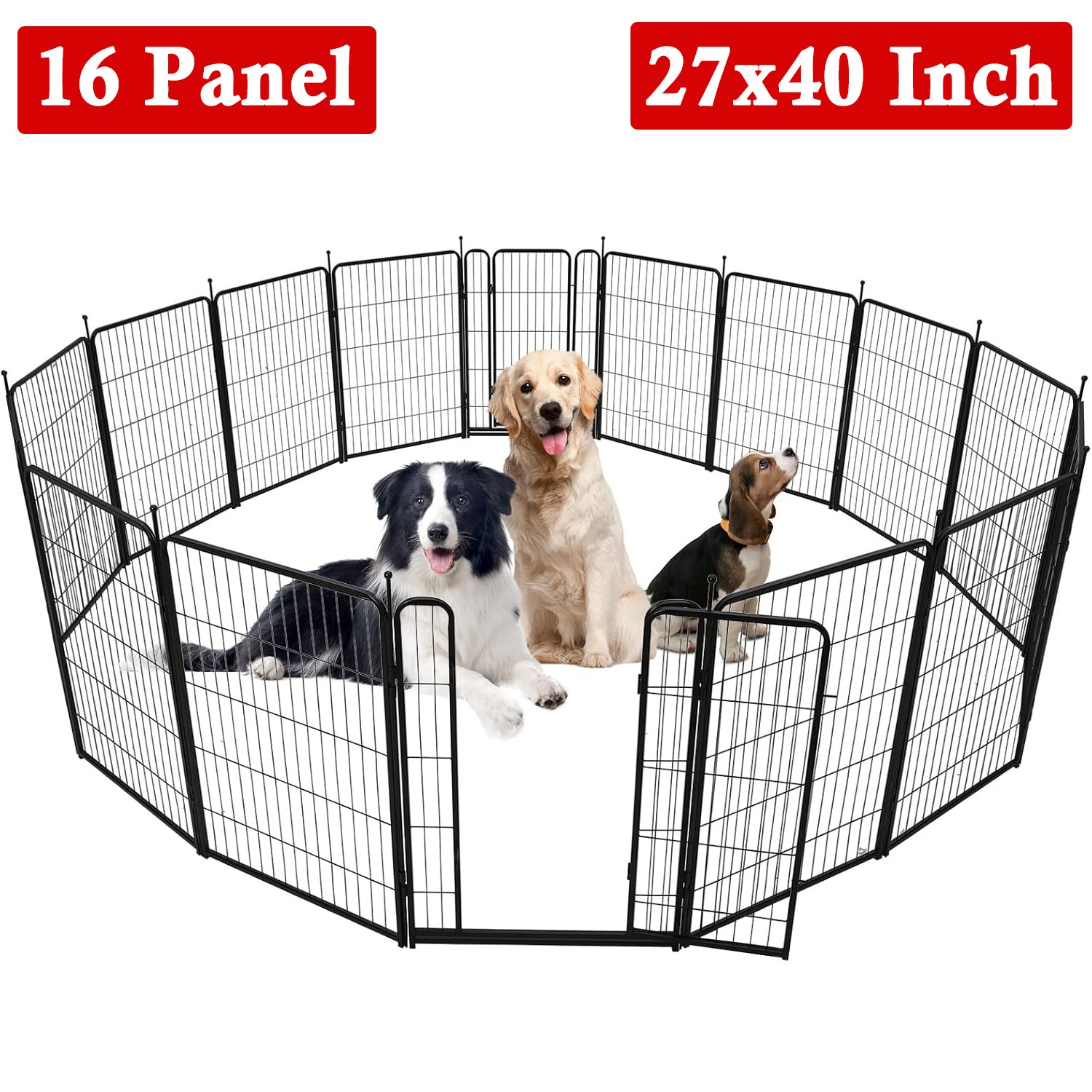 "8/16 Panel Dog Playpen - 40/48'' Heavy Duty Pet Playpen"