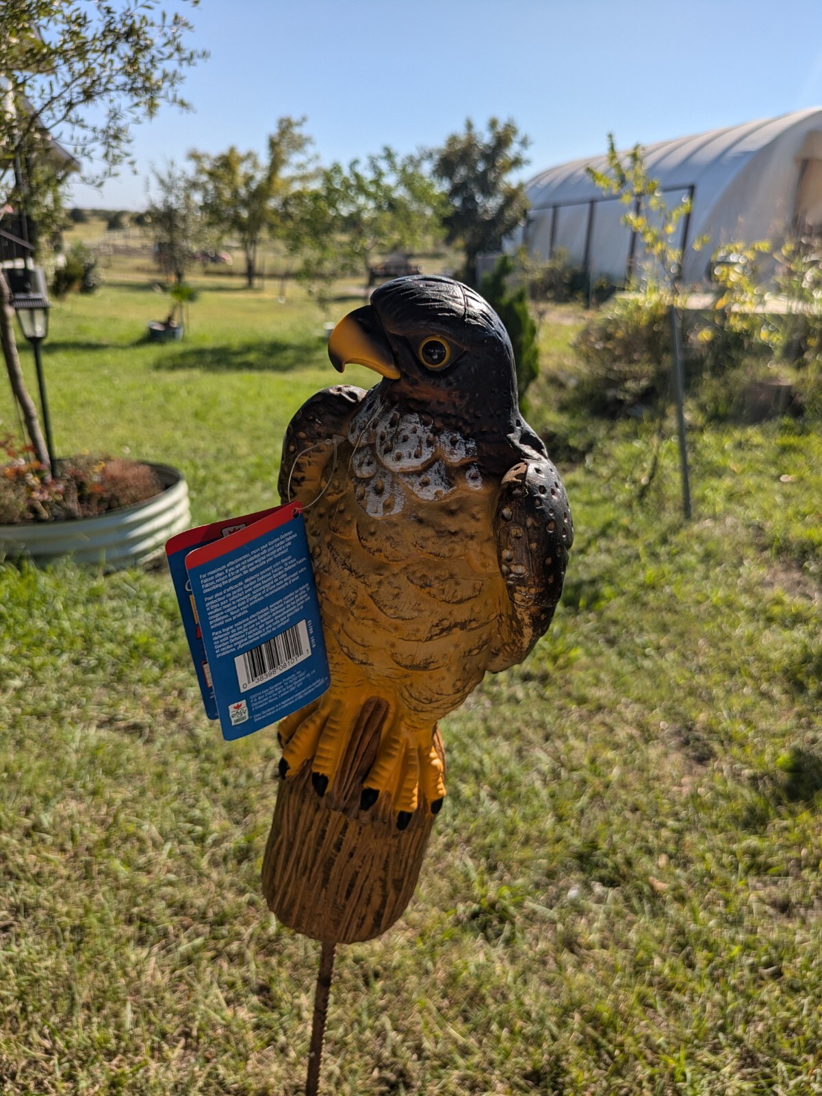 Garden Defense Falcon Decoy Repellent - 14 In Tall