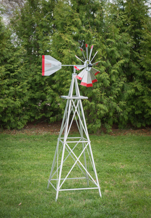 Handmade USA Windmill, Aluminum Garden Wind Wheel - 6 Feet T...