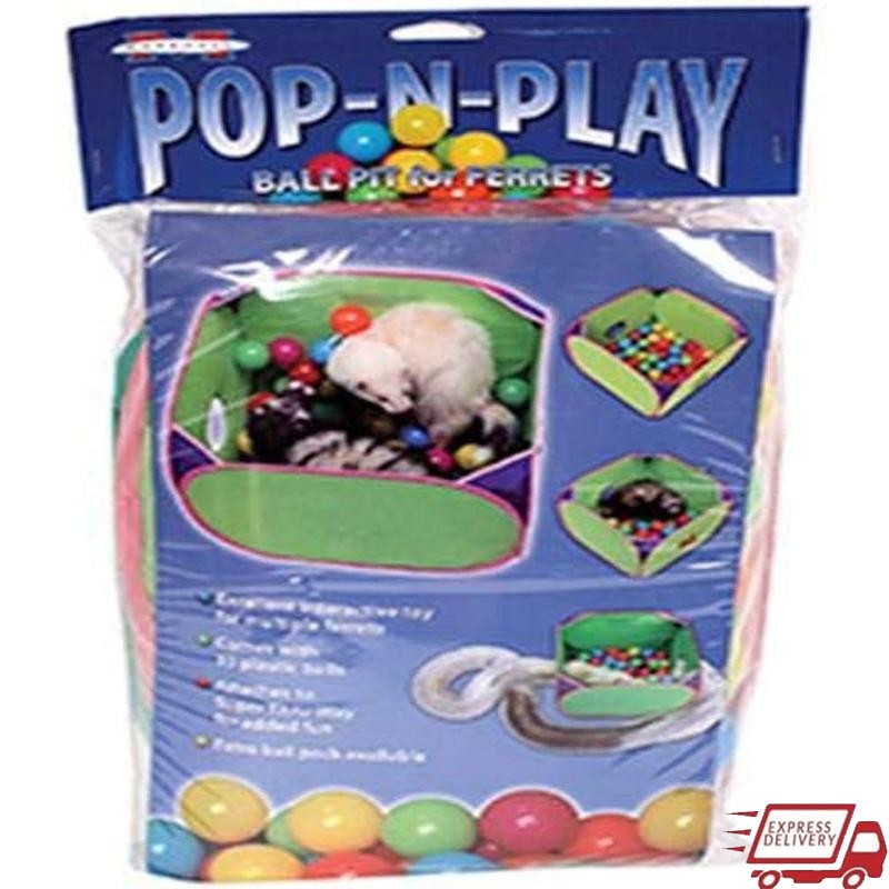 Ferret Pop-N-Play Ball Pit Toy - 35 Balls Interactive Storag...