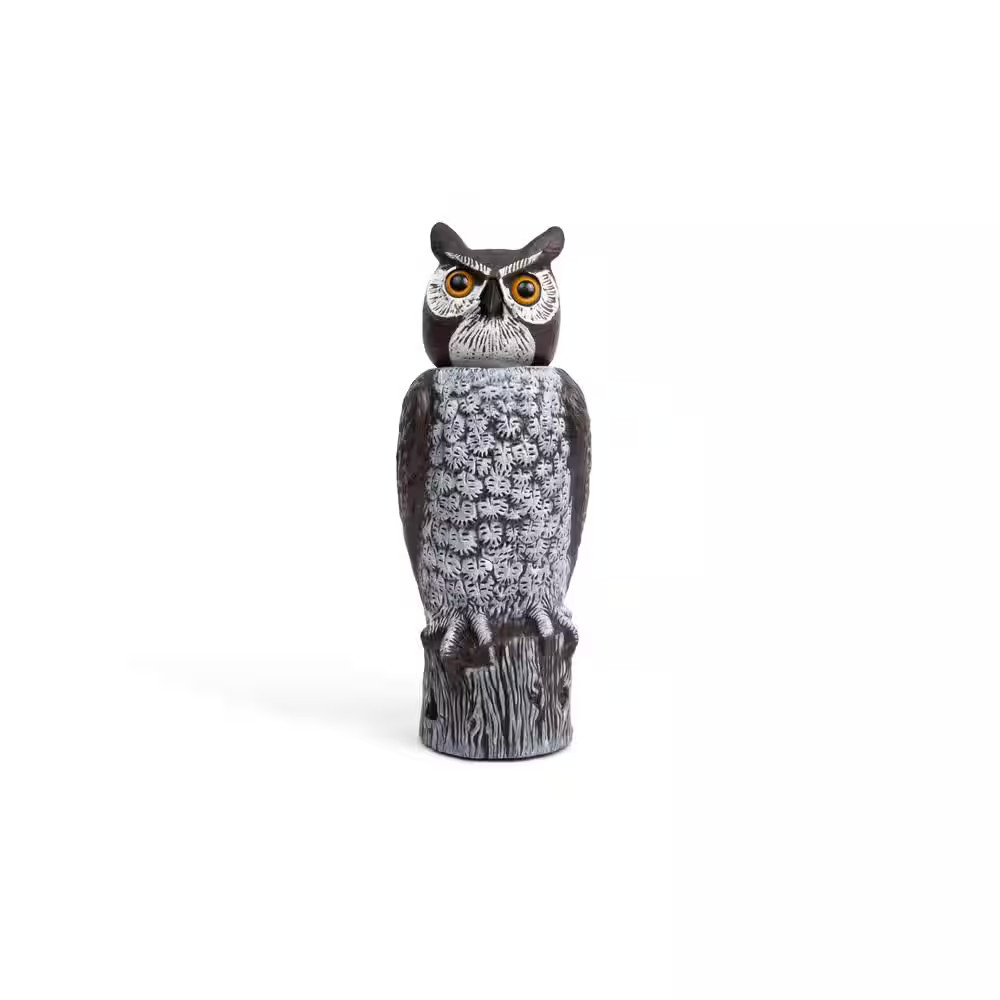 Rotating Owl Decoy - 18 Inch Scarecrow Bird - Natural Pest C...