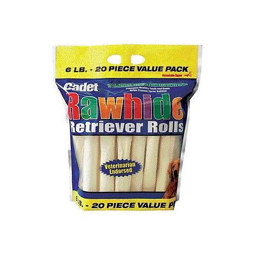 Cadet Rawhide Retriever Roll, 20 Pack (20 lbs)