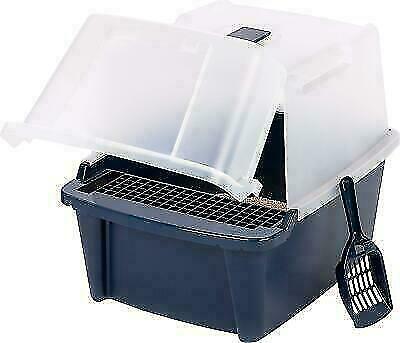 IRIS USA Covered Cat Litter Box With Hood, Split Top Entry F...