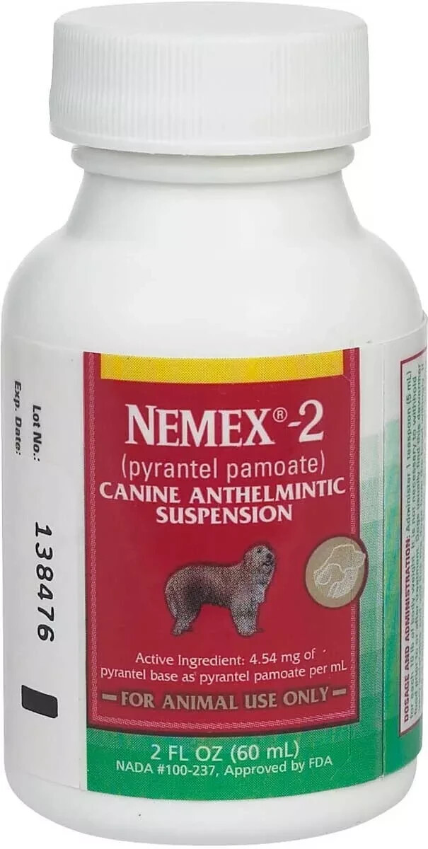 Nemex Oral Liquid Dog Wormer - Pyrantel Pamoate 60ml