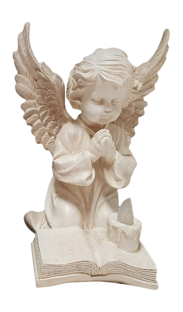 Solar Powered Little Angel Praying Figurine (Outdoor, 12" x...