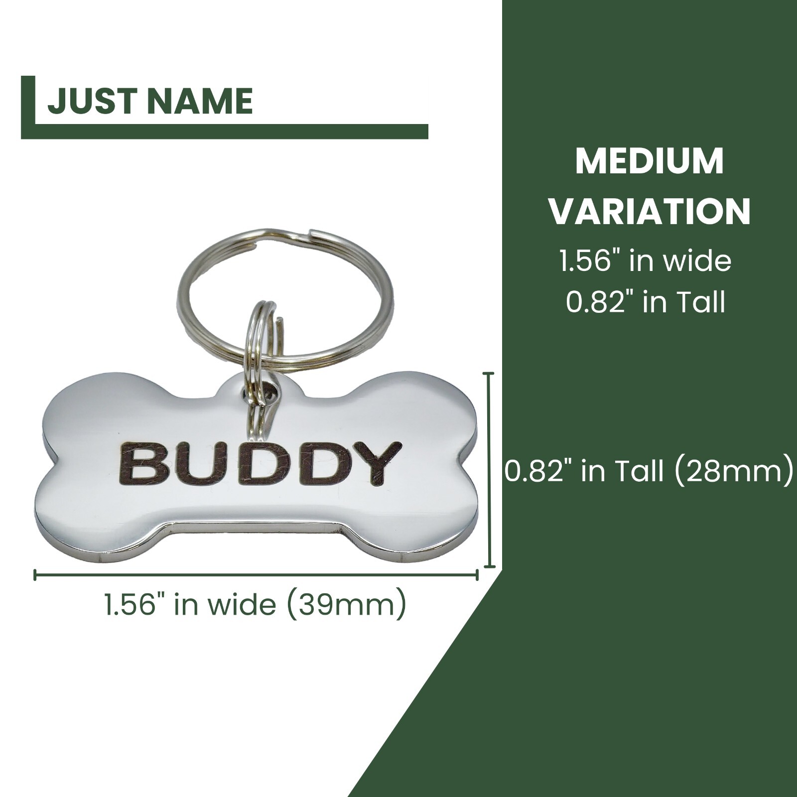 Custom Deep Engraved Stainless Steel Dog ID Tag - Lifetime W...