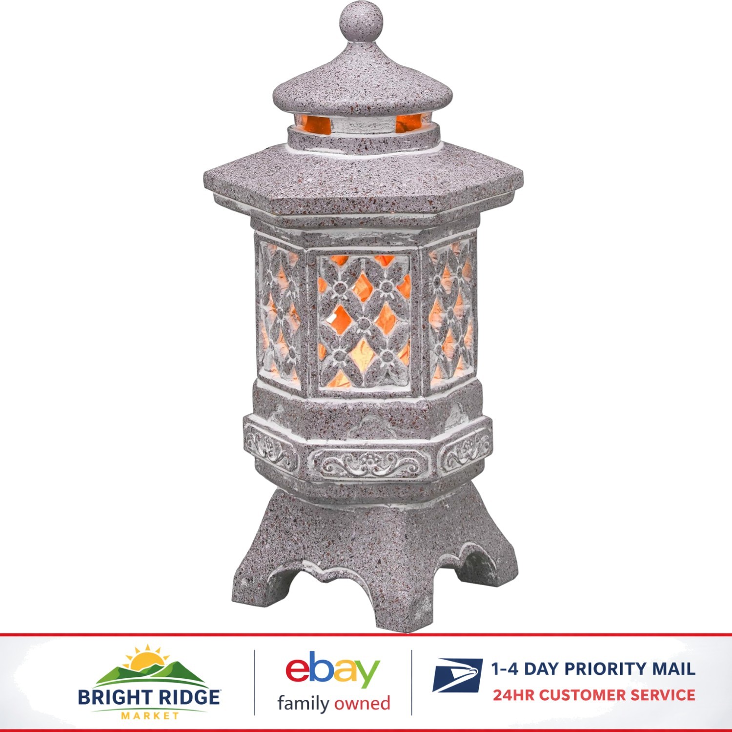 Solar Pagoda Garden Statue - Illuminated Lantern Outdoor Dec...