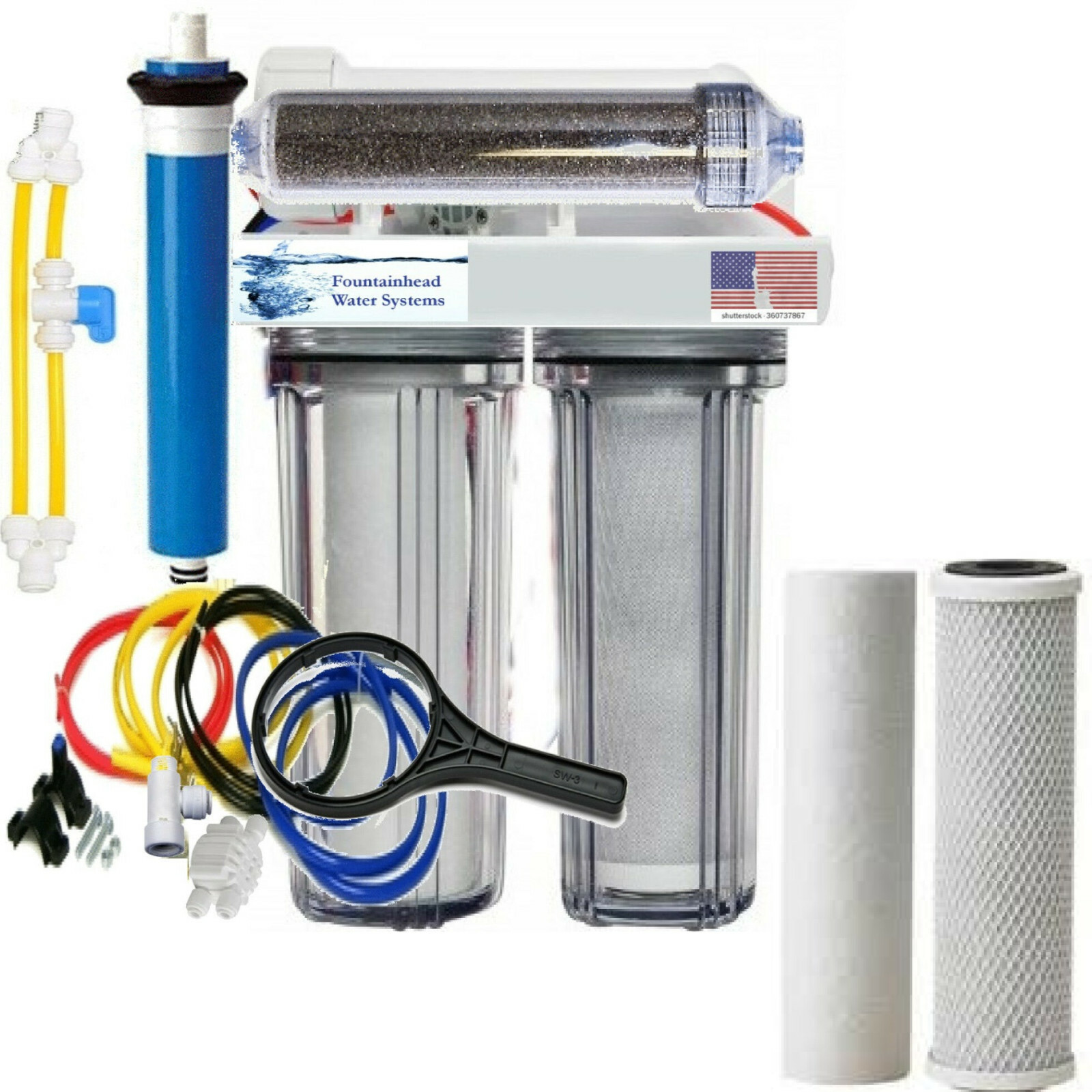 Reverse Osmosis Aquarium/Reef System Manual Flush Valve 4 St...