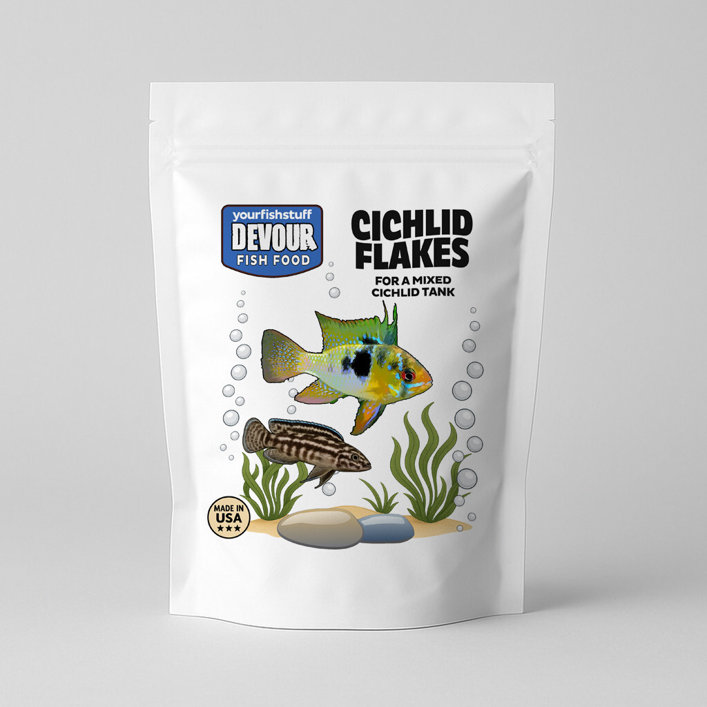 Cichlid Flakes YFS Devour Natural Bulk Aquarium Food - 1/2 L...