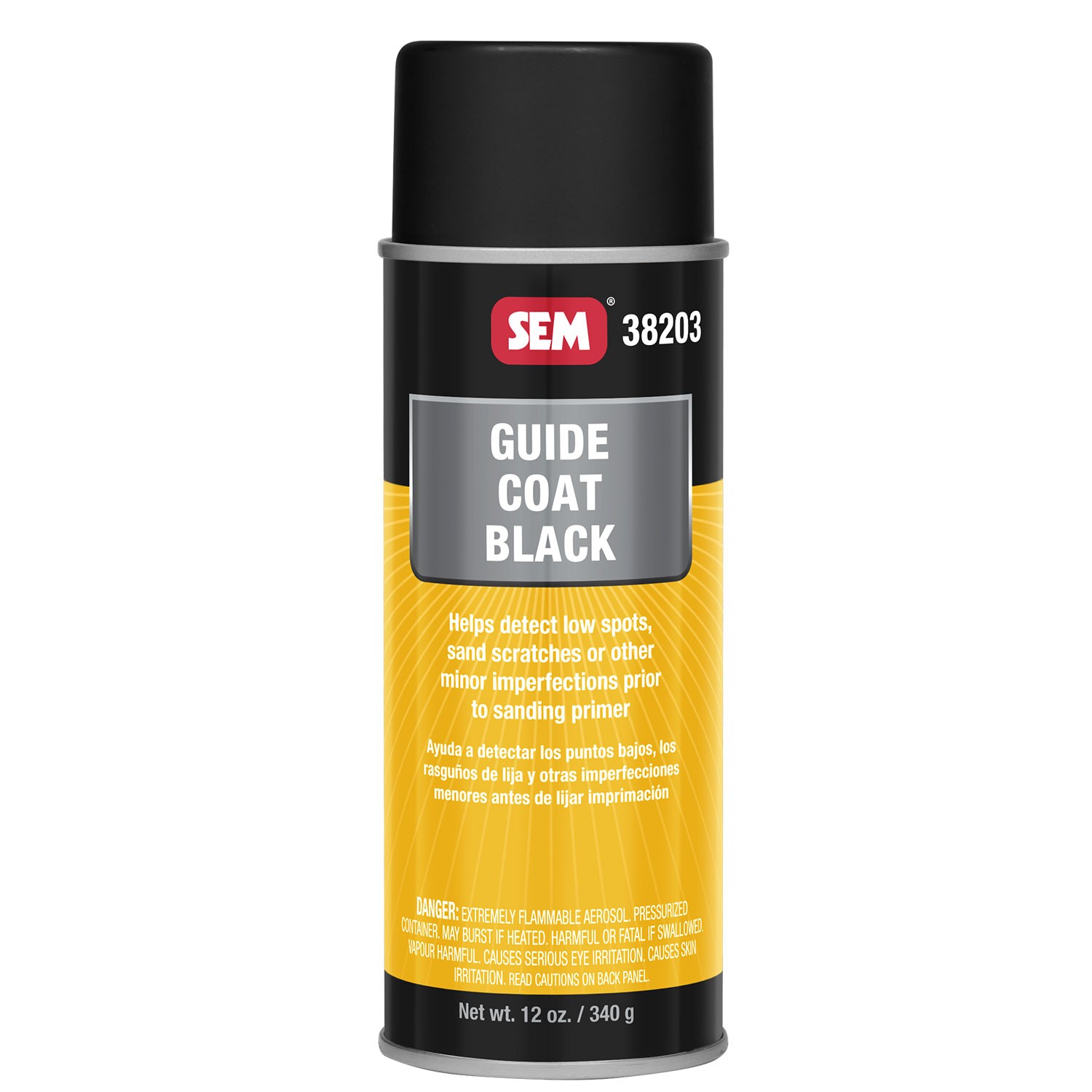 SEM Paint Guide Coat Primer Flat Black Aerosol 12 Oz