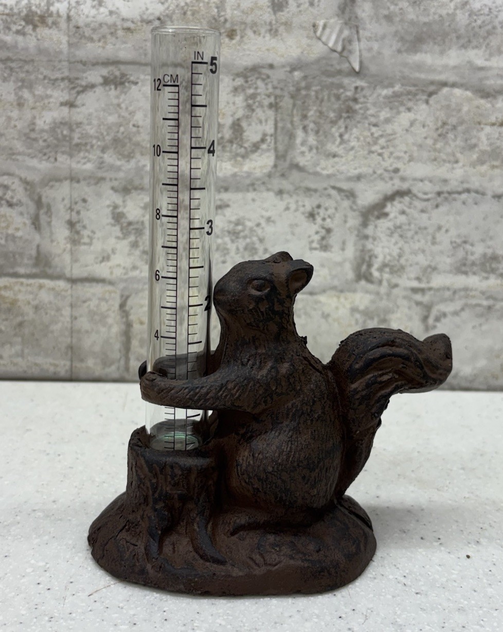 Cast Iron Rustic Squirrel Garden Statue