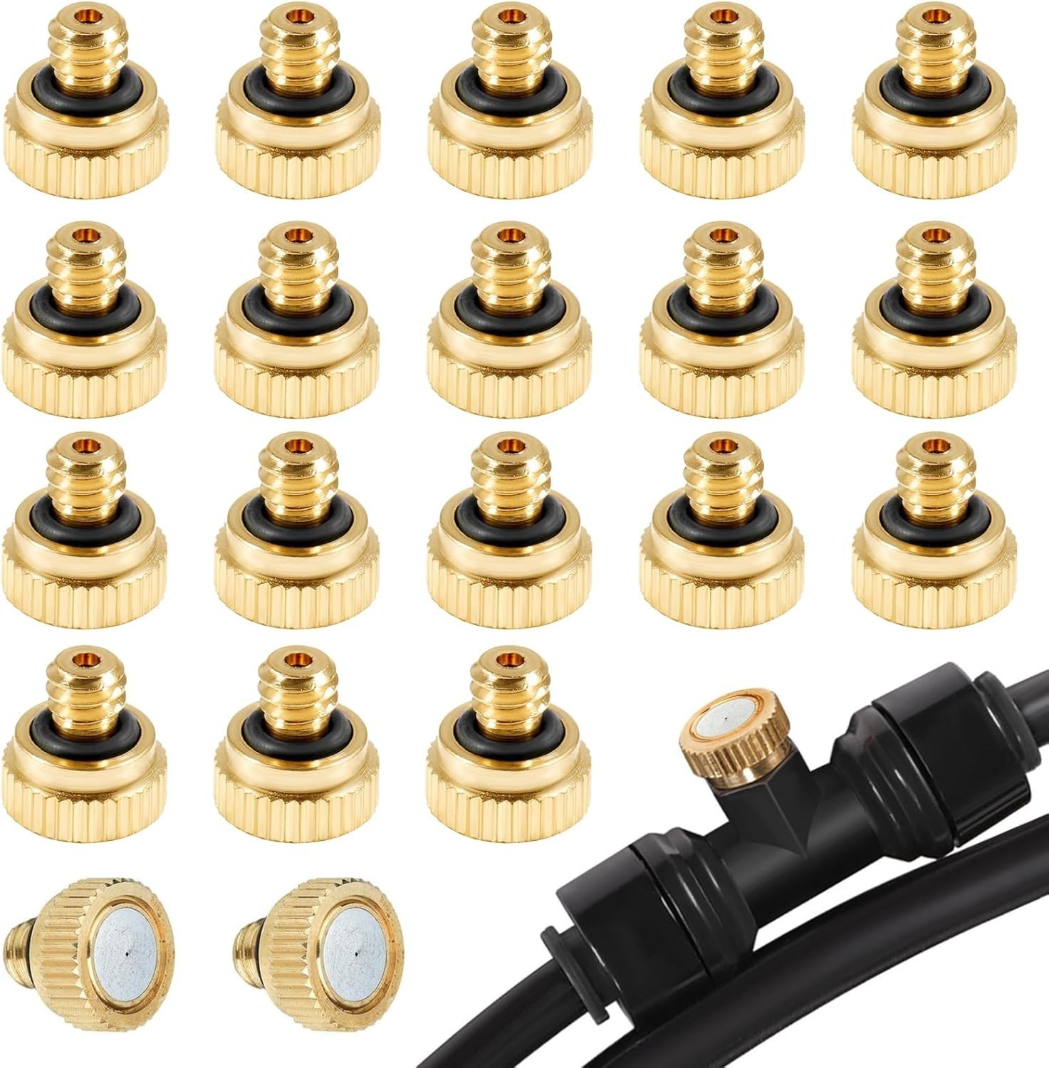 Brass Misting Nozzles for Garden Cooling System - 0.012" Noz...