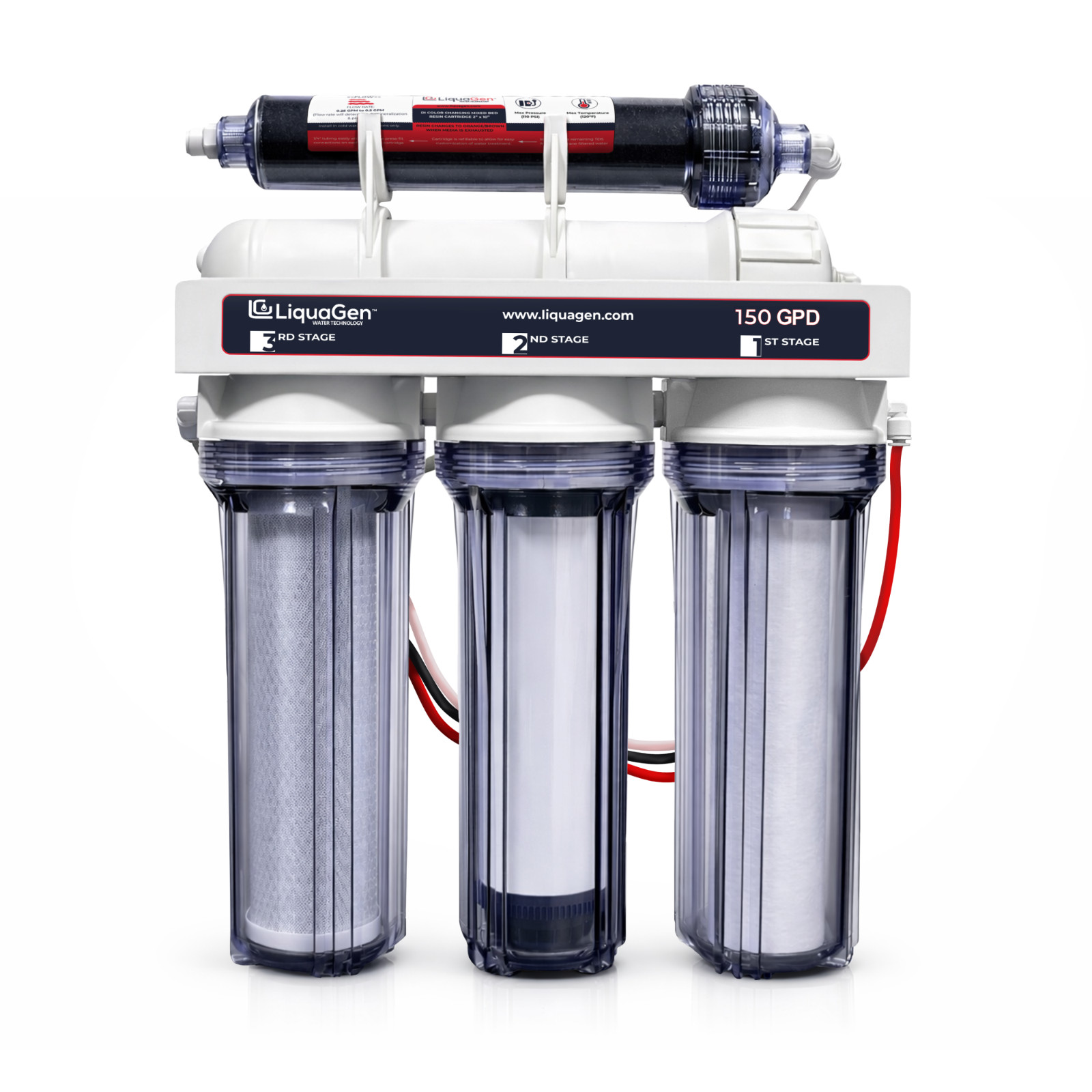 LiquaGen 5 Stage Saltwater Reef Filter - 150 GPD RO/DI Syste...