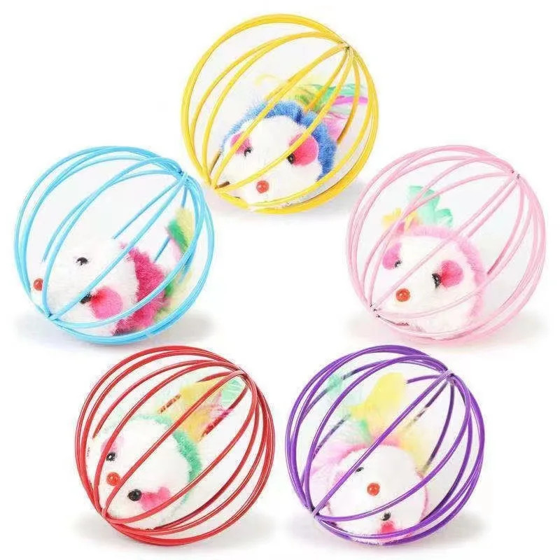 Cat Toys False Mouse in Rat Cage Ball for Pet Cat Kitten