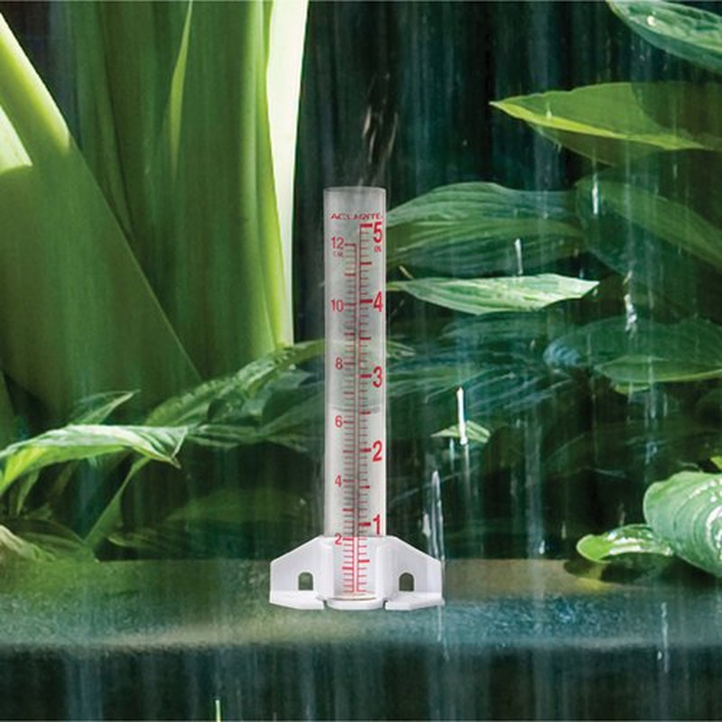 5-Inch Capacity Clear Glass Rain Gauge for Wall Mount